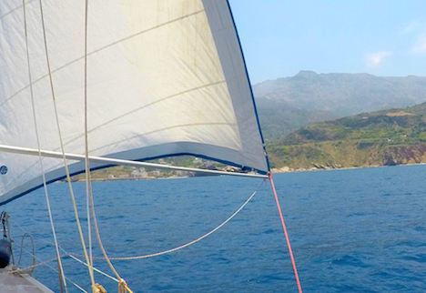 Sailing off Ikaria