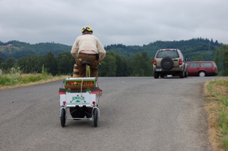 exiting farm with berries & peas, bound for boat