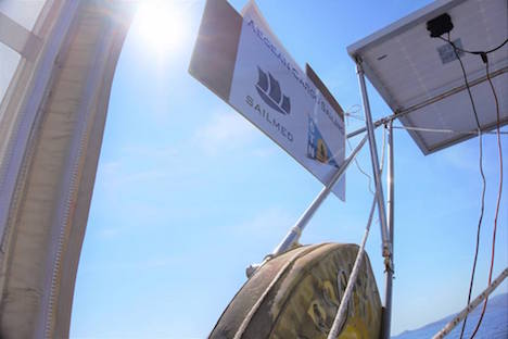 Signage of the voyage for visitors. Photo SAIL MED