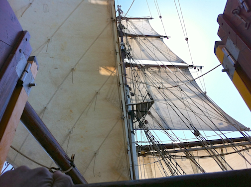 from a hatch on the Tres Hombres, Ijsselmeer (formerly the South Sea)