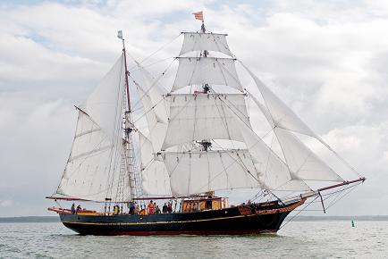 The Tres Hombres schooner brig, crossing the Atlantic every year for cargo and the fun of it