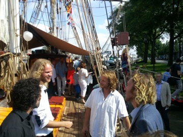 The three Tres Hombres, right to left: Jorne Langelaan, Andreas Lackner, Arjen van der Veen