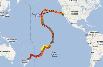route of the Pacific Voyagers' fleet 2011